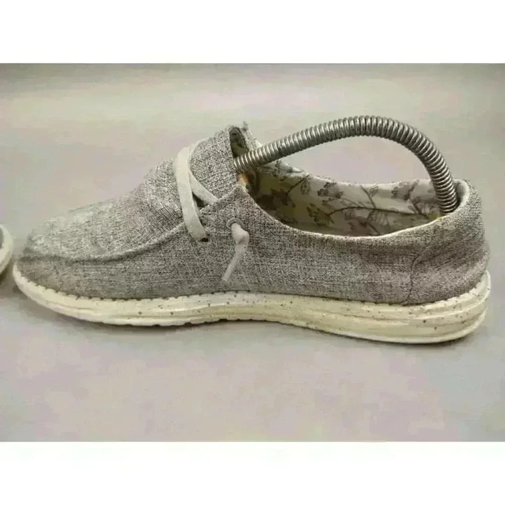 Hey Dude Women's‎ Wendy Linen Iron Womens Loafers Size 10 Gray